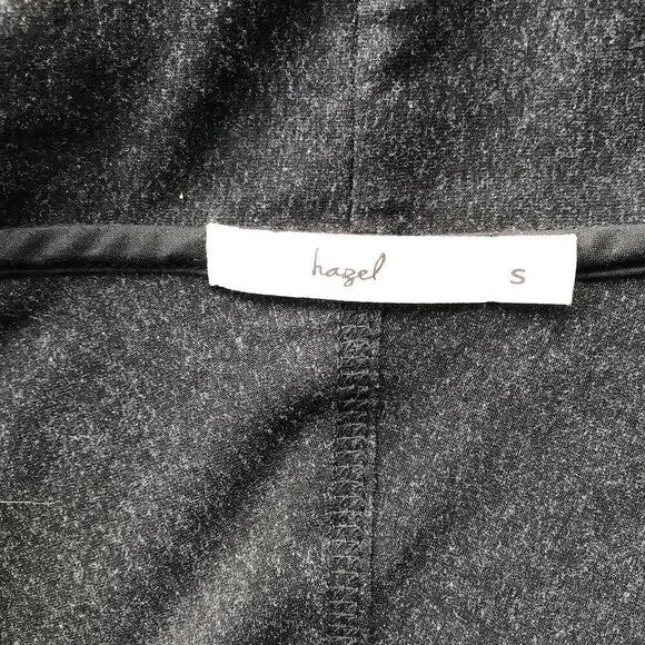 HAZEL Women's Long Dark Grey, Shall/Waterfall Sweater Cardigan, long sleeve sz S - Picture 9 of 15
